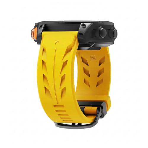Correa deportiva guoren de silicona amarilla de 22 mm: dale energía a tu Garmin Fenix 8 de 47mm