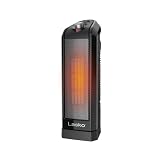 Lasko CT16450 Aquecedor elétrico de cerâmica oscilante portátil pequeno 1500W com termostato manual e proteção de segurança contra superaquecimento para uso doméstico interno, preto