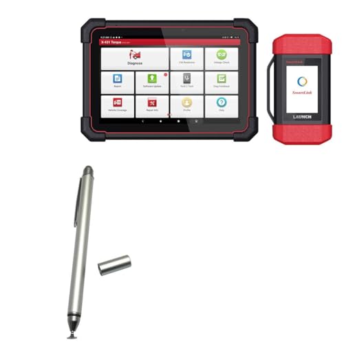 BoxWave Stylus Pen Compatible with Launch X-431 Torque Link (10.1 in) - DualTip Capacitive Stylus, Fiber Tip Disc Tip Capacitive Stylus Pen - Metallic Silver
