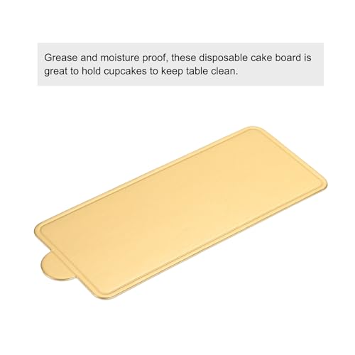 Mini planches à gâteaux en carton mousse doré pour base de desserts et cupcakes rectangulaires - 5
