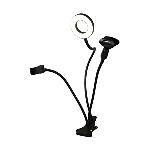 DOITOOL Live Phone Rack Dual Led Fill-in Light 3-Stage Adjustment Non-Slip Phone Stand for Streaming