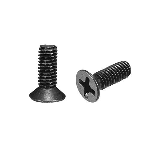 sourcing map 50Stk. M3.5 x 10mm Kreuzschlitz Flachkopf Schraubverschluss Schwarz für Laptop PC TV Lüfter Schalter