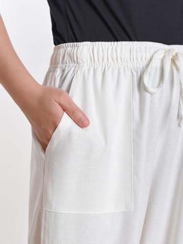 Weintee Women's Petite Linen Capris Petite Length3