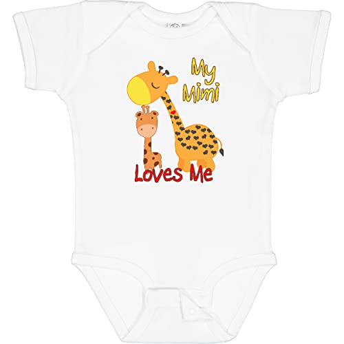 inktastic My Mimi Loves Me Giraffe Baby Bodysuit