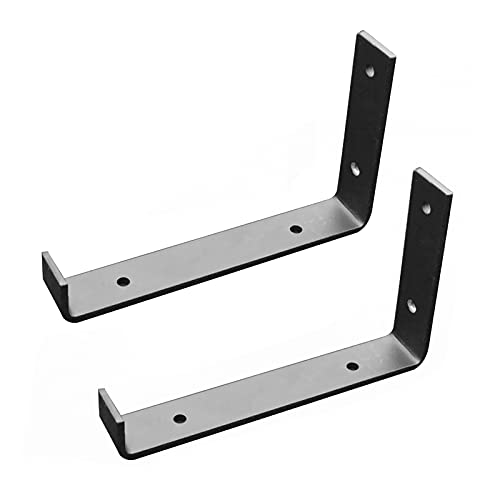 Soporte de Estante de Ángulo 2 Piezas Soporte de Metal del Hierro Escuadras para Estanterias Soporte de la Pared Industrial para Baldas Flotantes Muebles,Con Tornillos,Negro(15cm) Cover