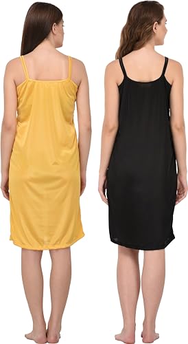 Image of You Forever Women Sexy Satin Striped Solid Above Knee Length Nighty, Loungewear, Nightwear, Sleepwear, Home Wear Short Nighty for Women Pack of 2