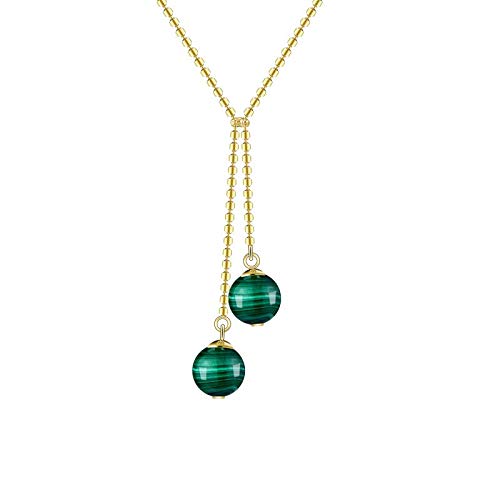 Malachite naturelle sur chaîne de clavicule pour illuminer vos tenues de soirée
