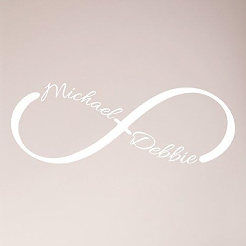 52"x22" Personalized Custom Name with Infinity Symbol Love Wall Decal Sticker Art Mural Home Decor Bedroom Marriage
