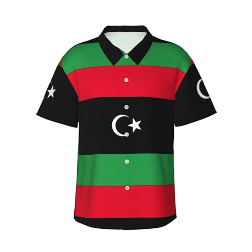 Chemise de plage drapeau libyen légère pour vos vacances et soirées d'été