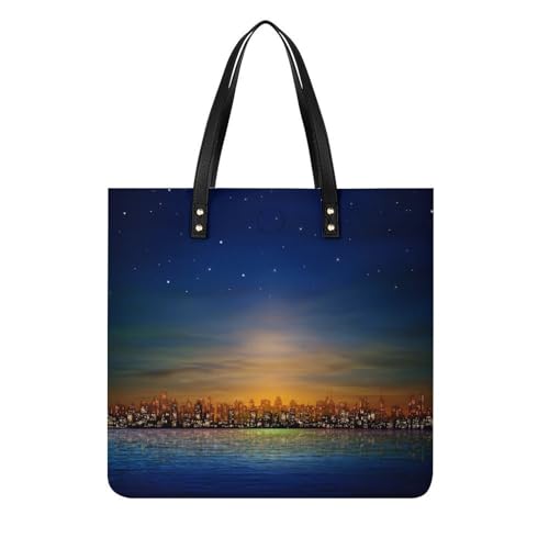 Sac de voyage Ville Au Crépuscule le grand tote bag 39x39cm qui résout le manque de place