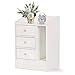 KEEPREAPER Comodini Camera da Letto Moderni Comodino in Legno con 3 Cassetto 43 x 30 x 60 cm Bianco