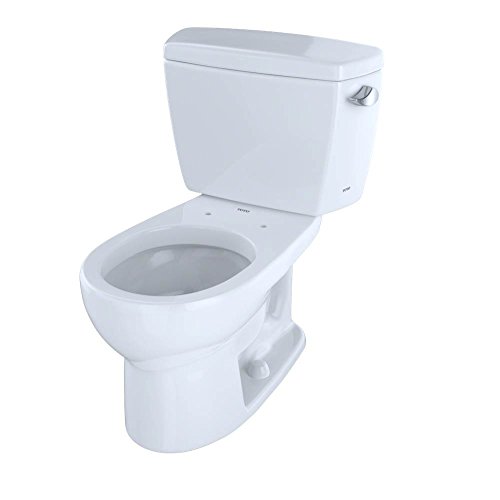 TOTO CST743SR#01 Drake 2-Piece Toilet with Round Bowl and Right Hand Trip Lever, Cotton White