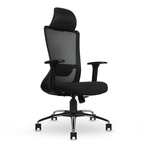 Image of CELLBELL Rio Office Chair High Back Mesh Ergonomic Backrest Design with Tilt Mechanism, Computer, Desk Chair, Work from Home Chair with Built-in Lumbar Support & Armrest Smooth Glide, Black