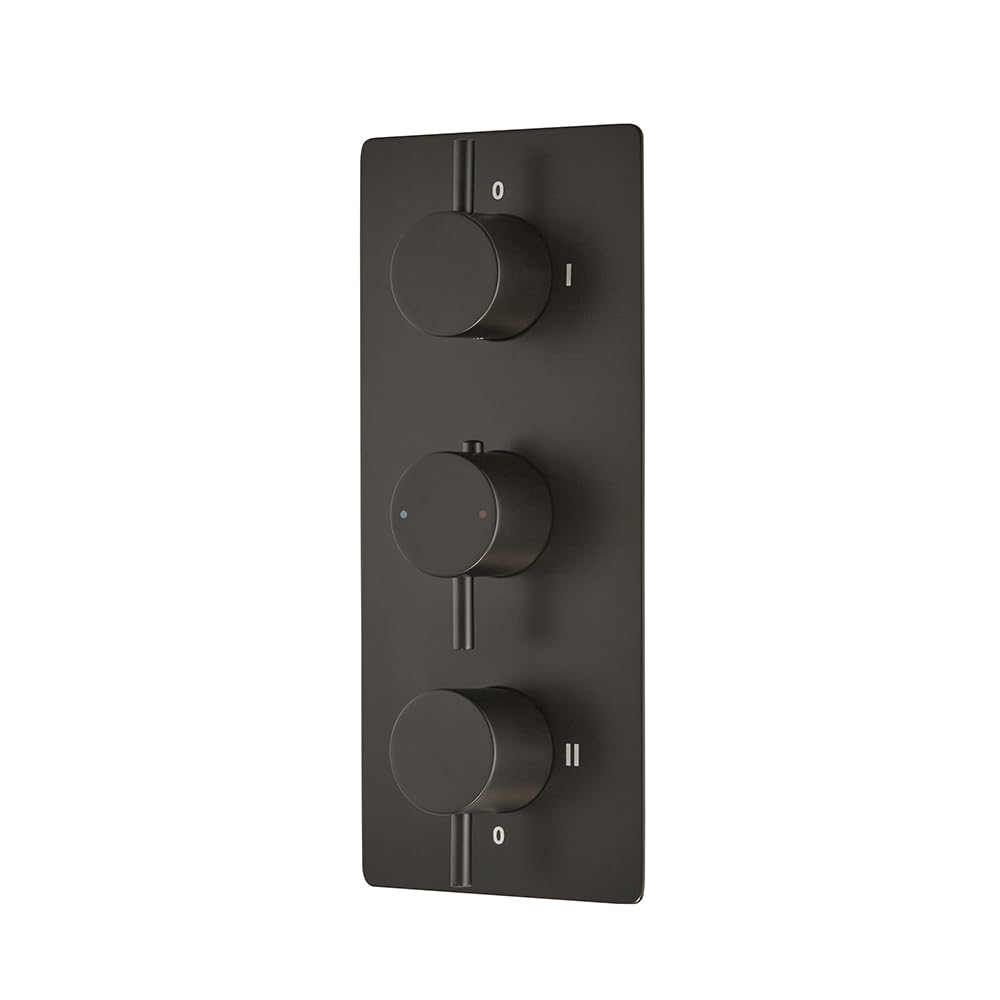Milano Otto 3 Outlet Triple Diverter Thermostatic Concealed Mixer Shower Valve - Black
