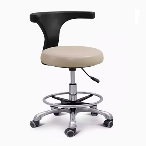 Ergonomiczny taboret z podparciem lędźwiowym do użytku dentystycznego, medycznego, salonowego i domowego biura, regulowana wysokość, wygodne siedzenie, funkcje mobilności