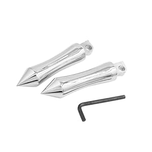 ACROPIX 1 Pair 10.35mm Aluminum Alloy Motorcycle Rearsets Rear Set Footrest Footpeg Foot Rest Peg Bike Bicycle Cycling Silver Tone for Harley Davidson Fxsbse Car Parts