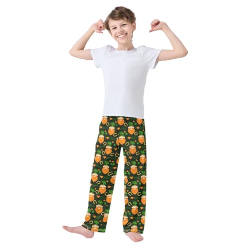 Leprechaun I Love Irish Boys Long Pants Soft Trousers Elastic Waist Kids Lounge Bottoms with Pockets S-XL2