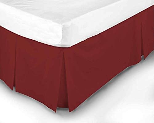 LOOMS & LEAVES 100% POLY COTTON PLAIN DYED PLATFORM BASE VALANCE BOX PLEATED SHEETS IN (NAVY, DOUBLE)