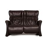 Himolla Soft Leder Zweisitzer Dunkelbraun Sofa Couch Funktion