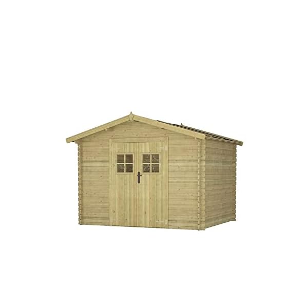 Gartenhaus/Blockhütte Alicia Satteldach 300 x 200 cm Fonteyn Hochdruck-Imprägniert – Bild 3