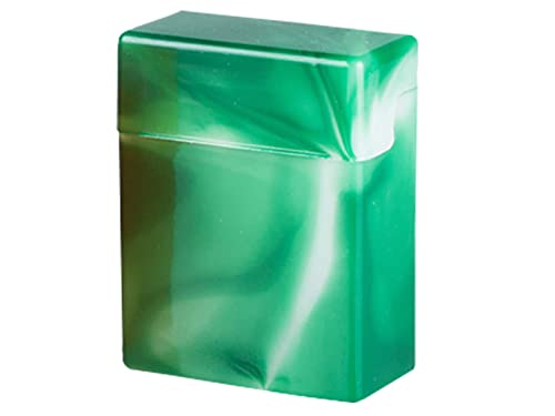Boîte à cigarettes XXL pour 32 cigarettes Big Pack MAXI Étui en plastique marbré stable et très léger (vert – 1 boîte)