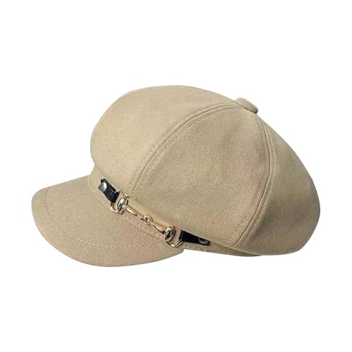 Casque de Ski Bijoux Newsboy Bonnet Femme Mode PU Cuir Cabbie Peintre Béret Béret Casque Vélo Enfant, kaki, taille unique