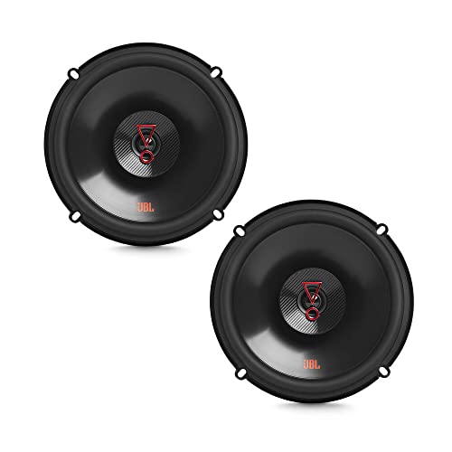JBL Stage3 627FHI - 450W Max 6"(16Cm), 2 Way Coaxial Speakers, Plus One Woofer Cone, Edge Driven Dome Tweeters, Vented Basket Frame Design, Delivers High Output and Deep Bass Peformance., Black