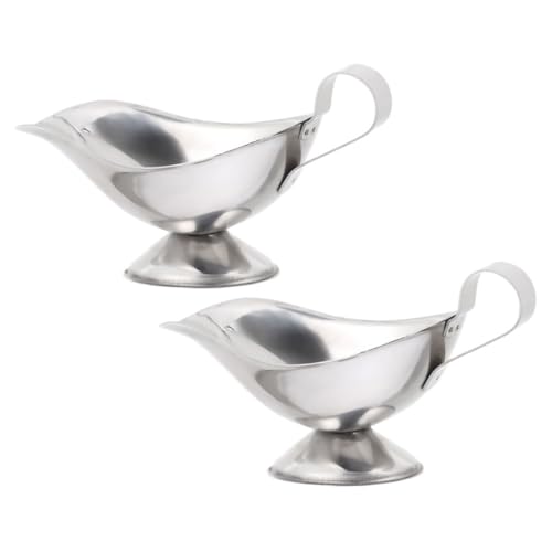 STOBAZA 5oz Gravy Separator Jug Stainless Steel Sauce Dispenser Versatile Sauce Boat for Serving Dressing or Juice