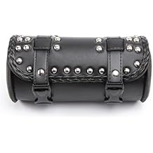 Mini Motorcycle Handlebar Bag Saddlebag Roll Tool Bag for Cafe Racer Bobber Chopper Storage pouch Black A