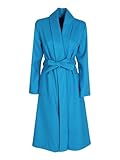 Solada Abrigo clásico de mujer con cinturón, azul turquesa, Talla única