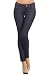 ICONOFLASH Women's Cotton Blend Pull-on Color Jeggings (Navy, Large)