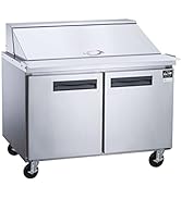 Elite Kitchen Supply 48.125 in. W 11.47 cu. ft. 2-Door Commercial Food Prep Table Refrigerator wi...