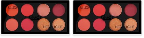 Image of Glam21 Blush & Highlighter Palette|Silky Smooth Pigments for Long-Lasting Shimmer Glow | Buildable Radiance | Lightweight & Blendable Formula | Suitable for All Indian Skin Tones | 21.5 gm - Chic -01