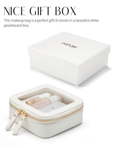 Popvibe Clear Makeup Bag Travel Cosmetic Case Transparent Toiletry Bag with Zipper, Portable Make Up Organizer Traveling Compact Car Bag for Essentials