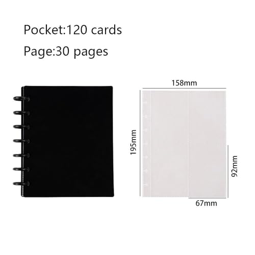 Miniatura 2 de Kpop - Carpeta De Tarjetas Fotográficas De 4 Bolsillos, Álbum Coleccionista De Tarjetas De 7.6 Cm Con 120 Ranuras Para Tarjetas De Ídolos Negro, 30 Páginas