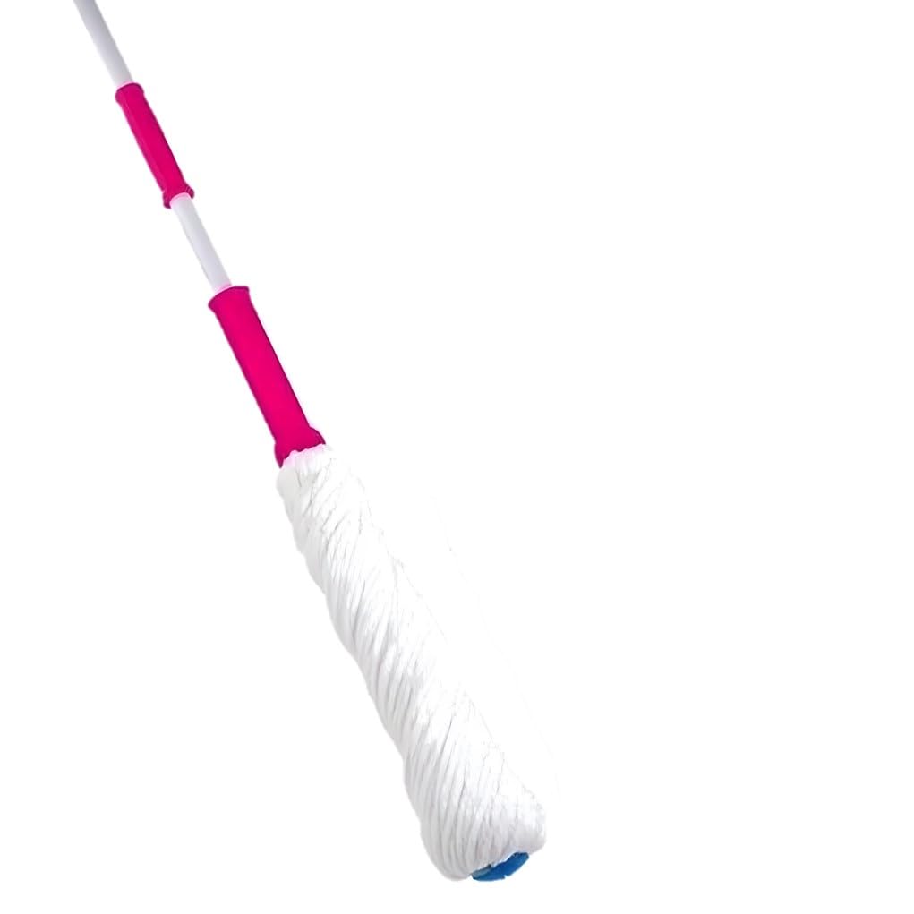 Mystic City Pink Bettina Twist Mop Microfibre Absorbent Mop Head Ergonomic Handle Design (Pink)