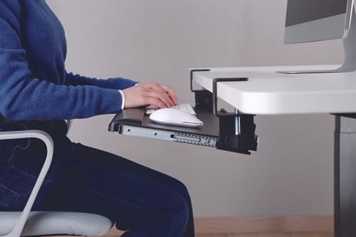 Image of ErgoYou - Clamp On Ergonomic Keyboard Tray with Tilt Funcitonality - 5 Angle Adjustment Options 15� /7.5� /0� /-7.5� /-15� - No Drilling Required - Compatible with Table top Thickness Upto 45 mm