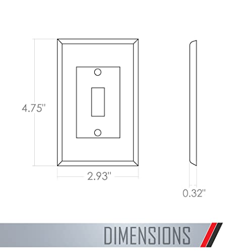 Image of TayMac 4000W Paintable Single Toggle Light Wall Plate Cover, White, 1-Gang