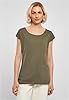 Build Your Brand Women's Ladies Wide Neck Tee T Shirt, Olive, 3XL UK #4