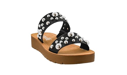 Corkys Footwear Womens Bad Romance Sandals - Featuring Dome Embellished Straps, And An Easy Slip-On Design - Stylish and Comfortable for Everyday Wear3