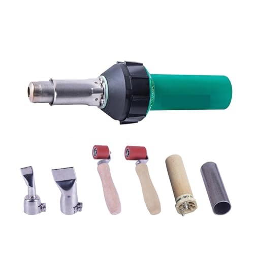 Pistola de soldadura por aire caliente Pistola de aire caliente for soldar cuero y suelos de PVC, tableros de polipropileno, geomembrana de plástico termofusible lst1600(Membrane coil set 6,110V)