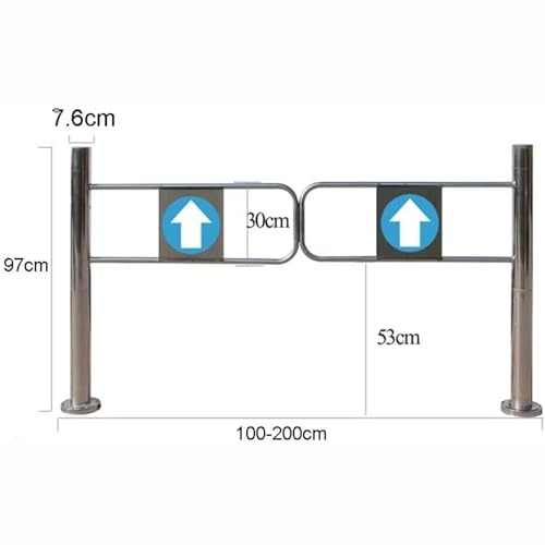 Barrière de sécurité robuste – Double porte à ressort pour entrée/sortie d'entrepôt, design push-only – idéal pour une utilisation en intérieur et en extérieur, accès sécurisé aux piétons