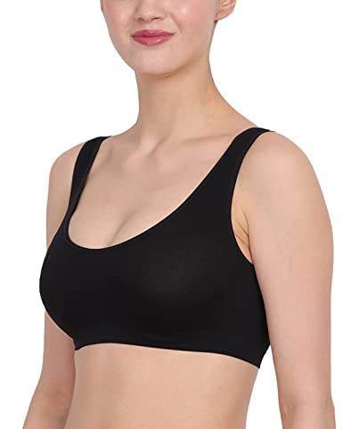 ok interprices Girls/Women's Cotton Stretchable Non-Padded and Wire Free Air Sports Bra (Free Size) Baby Black-picture-27