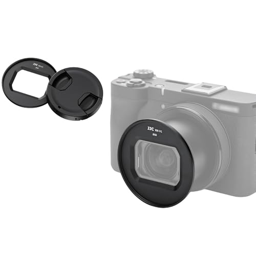 JJC Kit d'objectif 3 pièces compatible avec appareil photo numérique Canon PowerShot V1, comprend un anneau adaptateur de filtre en alliage d'aluminium de 58...