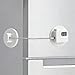 Digital Password Fridge Lock for Child Safety, Oval Adhesive Refrigerator Door Lock with 3-Digit Code, No Drill Cabinet Lock for Freezer, Drawer, Cupboard and Window Security (White)