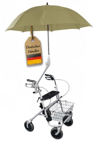 FabaCare Rollatorschirm Protektor, Schirm für Rollatoren, Regenschirm mit Halterung, Gelbgrau FabaCare Rollatorschirm Protektor, Schirm für Rollatoren, Regenschirm mit Halterung, Gelbgrau
