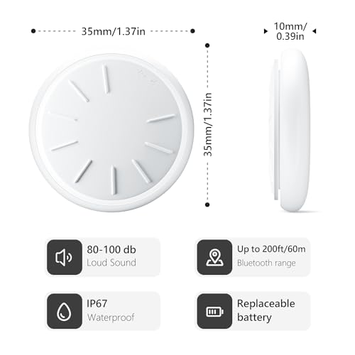 Image of Tracker Tags-4 Pack, Item Tracker with Waterproof Case for Your Keys, Wallet etc, Luggage Tracker Works with Find My APP (iOS Only)