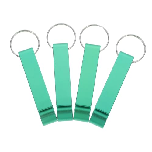 Amosfun 4piezas Abridor De Botellas De Cerveza Abrelatas De Aleación De Aluminio Abrelatas Para Botellas De Cerveza Refrescos y Latas Con Llavero Adecuado Para Camping y Picnic