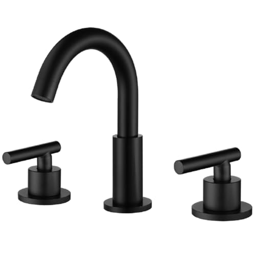 WELLFOR Bathroom Sink Faucet with 3 Holes 2 Handles, Deck Mounted Bathtub Basin Vanity Sink Faucet,...
