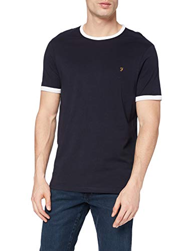 Farah Men's Groves Ringer T-Shirt, True Navy, S
